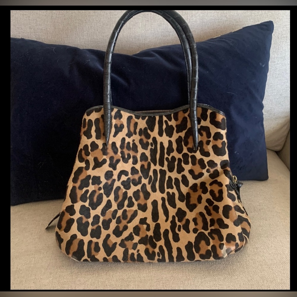 Nancy Gonzalez Leopard and Crocodile Handbag